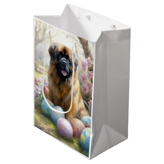 Bolsa De Regalo Mediana Perro tibetano castiff con festividad de huevos de (Angulo Anverso)