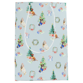 Bolsa De Regalo Mediana Perros de vacaciones para navidades
