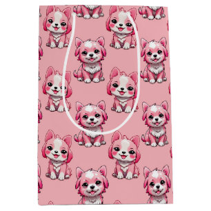 Bolsa De Regalo Mediana Perros rosados lindos