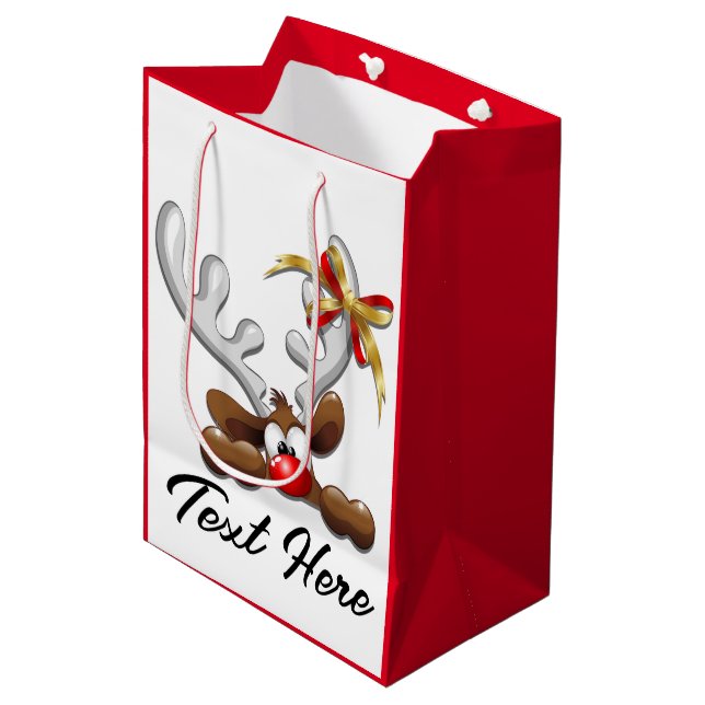 Bolsa De Regalo Mediana Personaje de Navidades divertidos y desconcertados (Angulo Anverso)