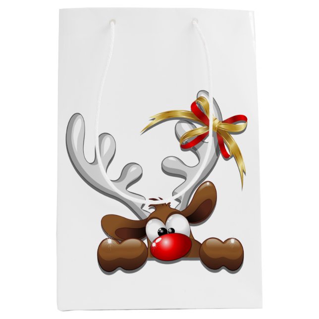 Bolsa De Regalo Mediana Personaje de Navidades divertidos y desconcertados (Anverso)