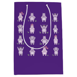 Bolsa De Regalo Mediana Personajes de Hipopótamos Caprichosos