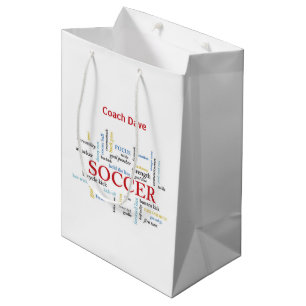 Bolsa De Regalo Mediana Personalice, entrenador de fútbol gracias en palab