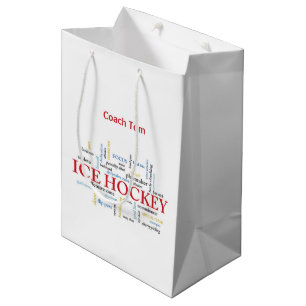 Bolsa De Regalo Mediana Personalice, entrenador de hockey sobre hielo grac