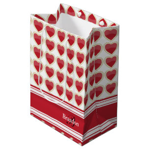 Bolsa De Regalo Mediana Personalice los corazones rojo oscuro de la