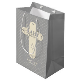 Bolsa De Regalo Mediana Personaliza, Cremita de Dedicación de Bebé y Cruz
