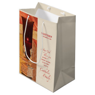 Bolsa De Regalo Mediana Personaliza, RCIA Felicitaciones, Católico, Rojo
