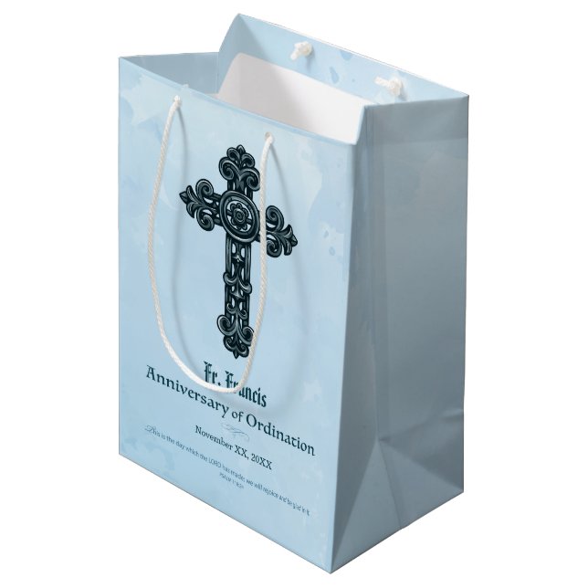 Bolsa De Regalo Mediana Personaliza, sacerdote de aniversario de ordenació (Angulo Anverso)