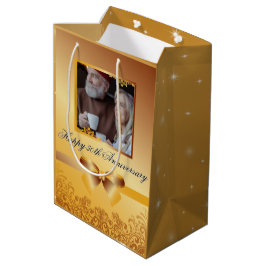 Bolsa De Regalo Mediana Personalizable de los 50 años del Boda Dorado