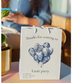 Bolsa De Regalo Mediana Personalizable Delft Blue Balloons