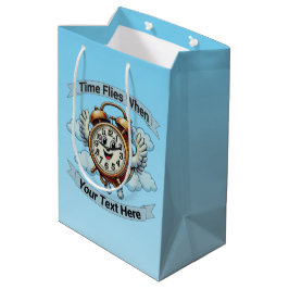 Bolsa De Regalo Mediana Personalizable "El tiempo vuela cuando" Reloj vola