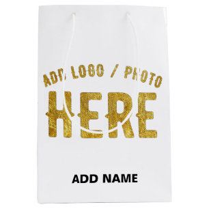 BOLSA DE REGALO MEDIANA PERSONALIZABLE MODERNO ESTILO BLANCO VERIFICADO MA