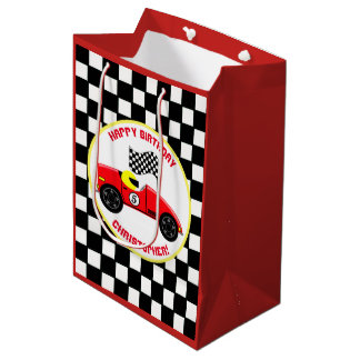Bolsa De Regalo Mediana Personalización de la fiesta de cumpleaños de Race
