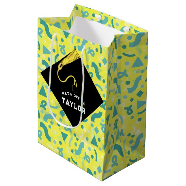 Bolsa de regalo mediana personalizada para graduac (Angulo Anverso)