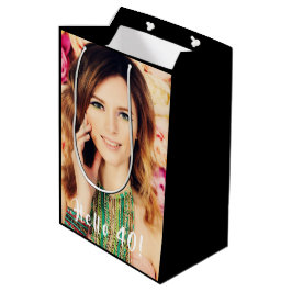 Bolsa De Regalo Mediana Personalizado 40 cumpleaños foto hola 40 cuarenta
