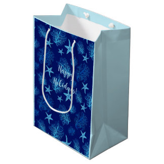 Bolsa De Regalo Mediana Personalizado acuático-coralino azul verde azulado