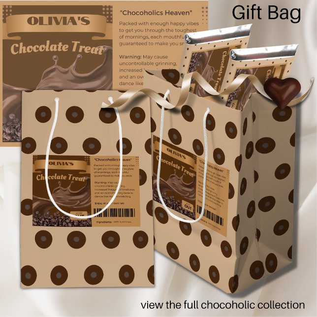 Bolsa De Regalo Mediana Personalizado Chocolate Lover Goody Favor Bag Fun  (Subido por el creador)