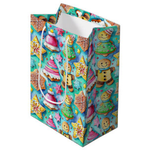 Bolsa De Regalo Mediana Personalizado de color de agua dulce Gingerbread C
