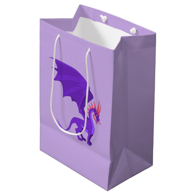 Bolsa De Regalo Mediana Personalizado de dragón morado (Angulo Anverso)