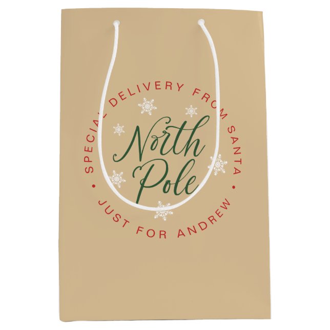 Bolsa De Regalo Mediana Personalizado de Kraft Brown, entrega especial del (Anverso)
