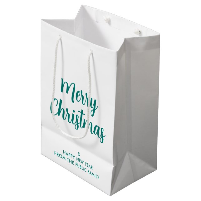 Bolsa De Regalo Mediana Personalizado de plantilla Feliz Año Nuevo Feliz N (Angulo Anverso)