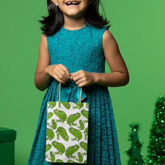 Bolsa De Regalo Mediana Personalizado de rana verde