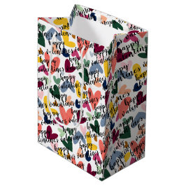 Bolsa De Regalo Mediana Personalizado Feliz San Valentín te amo el patrón 