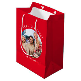 Bolsa De Regalo Mediana Personalizado Foto Familia Nombre Feliz Navidad Ro