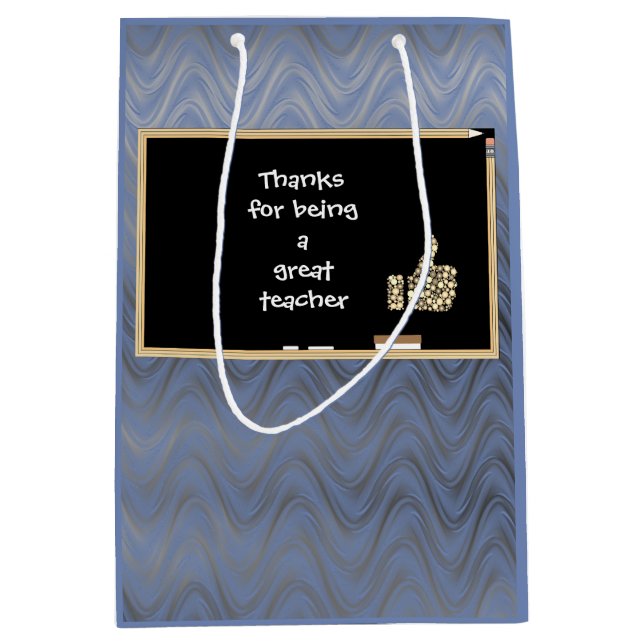 Bolsa De Regalo Mediana Personalizado gracias al profesor (Anverso)