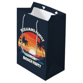 Bolsa De Regalo Mediana Personalizado Guay Sunrise Palm Trees Fiesta Blue