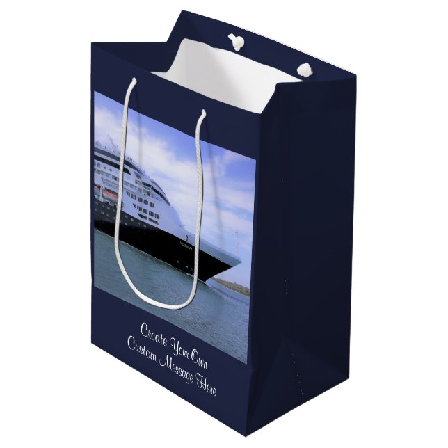 Bolsa De Regalo Mediana Personalizado liso del arco del barco de cruceros (Angulo Anverso)