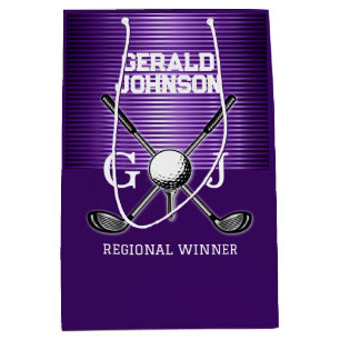 Bolsa De Regalo Mediana Personalizado minimalista Elegante Monograma Golf 