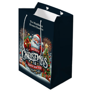 Bolsa De Regalo Mediana Personalizado Navidades de texto Santa