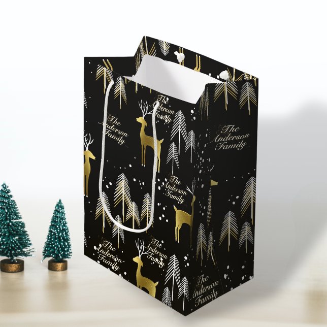 Bolsa De Regalo Mediana Personalizado Nombre familia Navidades de renos de (Subido por el creador)