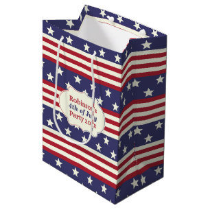 Bolsa De Regalo Mediana Personalizado patriótico de la bandera americana