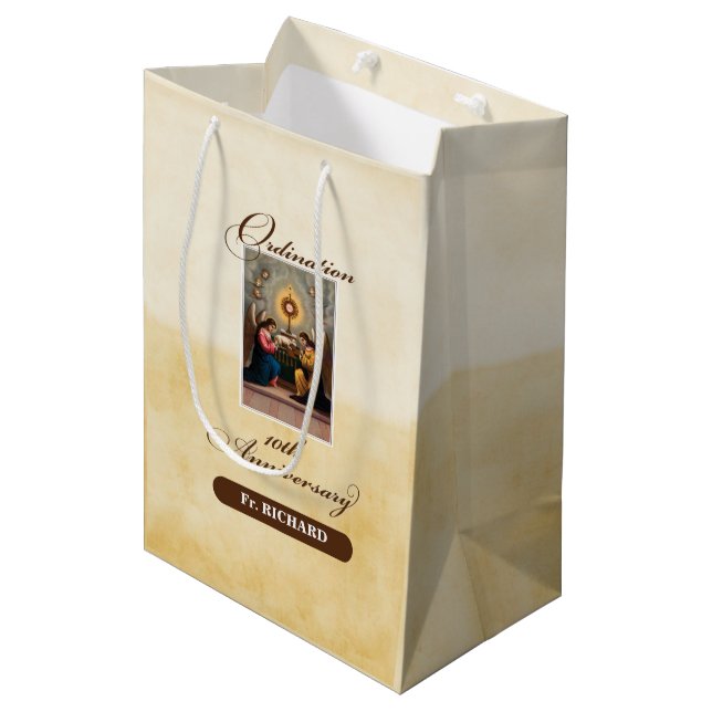 Bolsa De Regalo Mediana Personalizar, ángeles del décimo aniversario de la (Angulo Anverso)