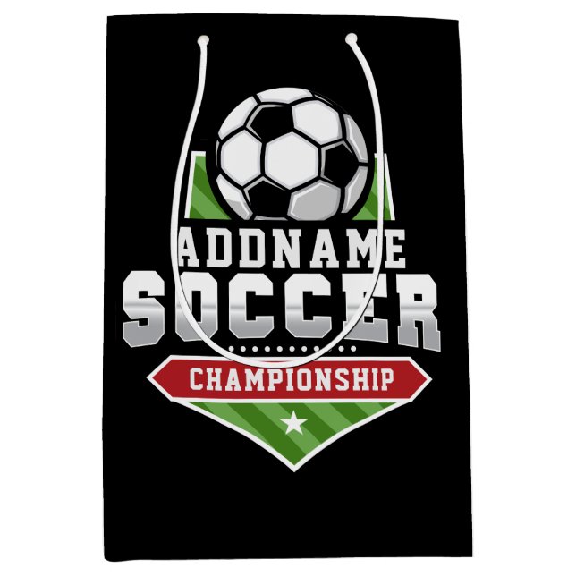 Bolsa De Regalo Mediana Personalizar Soccer ADD TEXTO Varisity Team Player (Anverso)