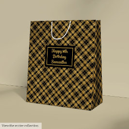 Bolsa De Regalo Mediana Personalized Chic Black Gold Party Gift Bag