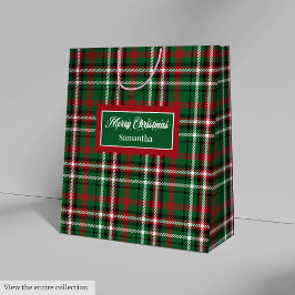 Bolsa De Regalo Mediana Personalized Christmas Gift Bags Tartan Monogram