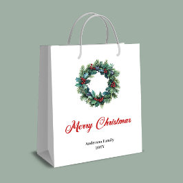 Bolsa De Regalo Mediana Personalized Christmas wreath bag for festive gift