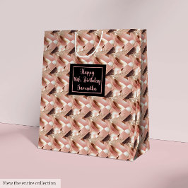 Bolsa De Regalo Mediana Personalized Gift Bag Rose Gold and Black Wrap
