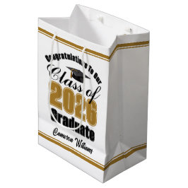 Bolsa De Regalo Mediana Personalized Gold Class of 2026 Graduation