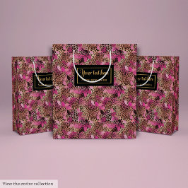 Bolsa De Regalo Mediana Personalized hot pink leopard skin gift wrap