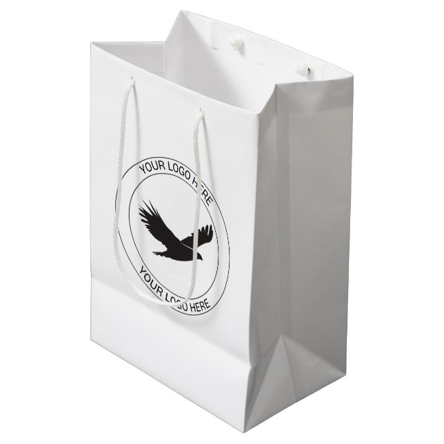 Bolsa De Regalo Mediana Personalized Logo Custom Business & Corporate  (Angulo Anverso)