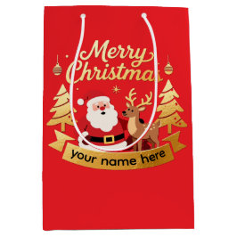 Bolsa De Regalo Mediana Personalized Merry Christmas Gift Bag 