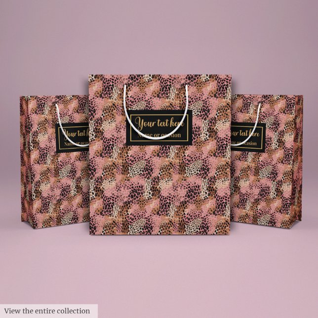 Bolsa De Regalo Mediana Personalized pink leopard skin luxury gift wrap (Personalized pink leopard skin luxury gift wrap)