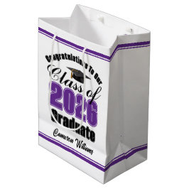 Bolsa De Regalo Mediana Personalized Purple Class of 2026 Graduation