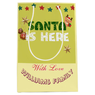 Bolsa De Regalo Mediana Personalized “Santa Was Here” Christmas 