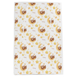 Bolsa De Regalo Mediana Personalized Teddy Bear Moon Baby Shower