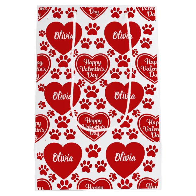 Bolsa De Regalo Mediana Personalized Valentine's Day Gift Bag  (Reverso)